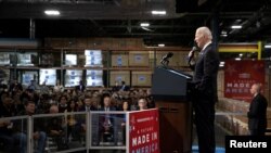 조 바이든 미국 대통령이 6일 뉴욕주 포킵시에 있는 IBM 연구센터에서 연설하고 있다. (자료사진)