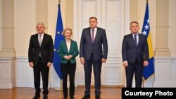 Predsjednica evropske komisije sa članovima Predsjedništva BiH