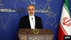 FILE - Iran's Foreign Ministry spokesman Nasser Kanani speaks at a press conference in Tehran, July 13, 2022.