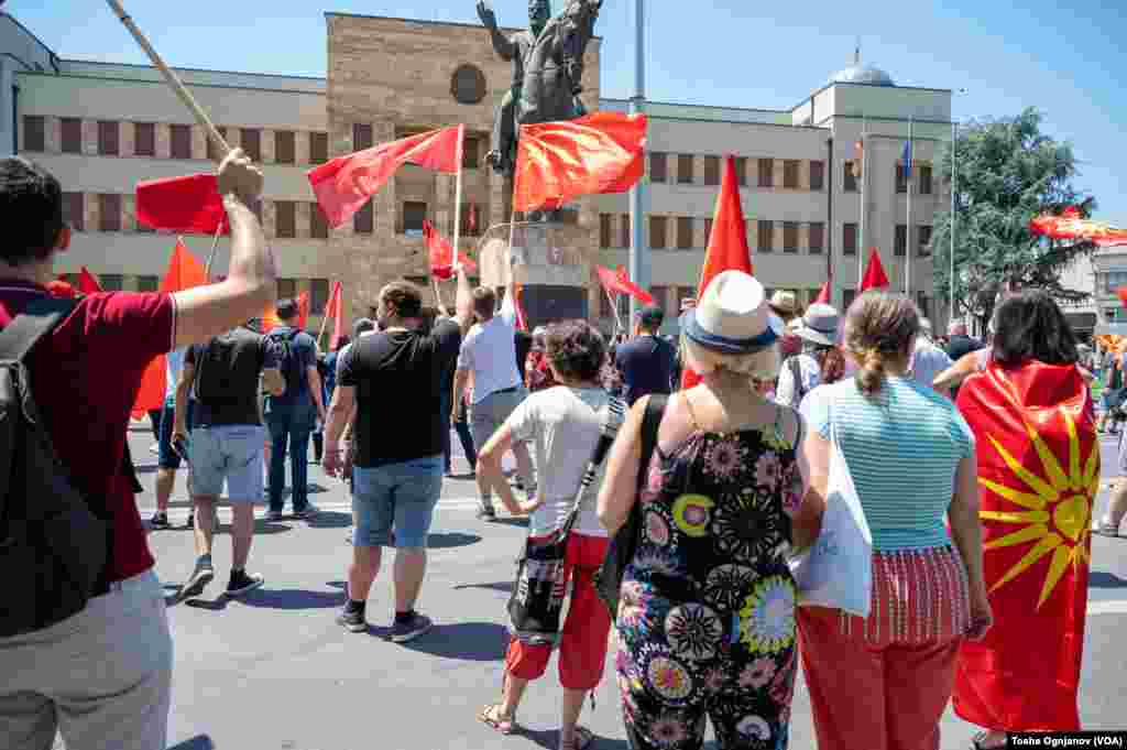 Protest in Skopje opposing the French proposal for EU membership negotiations, Skopje, Saturday 07/16, North Macedonia