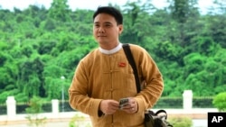 In this file photo, Phyo Zeya Thaw arrives at the Myanmar parliament in Naypyitaw, Myanmar, on Aug. 19, 2015. (AP Photo, File)