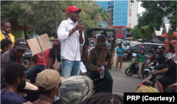 Aksi PRP di Numbay, tidak jauh dari kantor DPRD Papua. (Foto: PRP)
