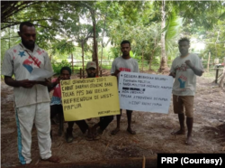 Pembacaan sikap politik PRP juga digelar di wilayah Arimop, di Boven Digul. (Foto: PRP)