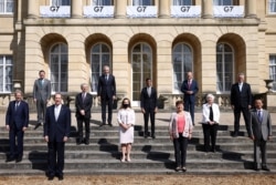 EU's Economy Commissioner Paolo Gentiloni, Eurogroup President Paschal Donohoe, World Bank President David Malpass, and G7 finance ministers meeting at Lancaster House in London, Britain, June 5, 2021.
