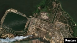 Satelitski snimak elektrane u Zaporožju, Ukrajina, 24. avgusta 2022.