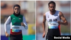 فرزانه فصیحی و حسن تفتیان، اعضای تیم ملی دو و میدانی ایران