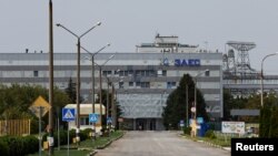 A view shows a building of the Zaporizhzhia Nuclear Power Plant amid Russia's invasion of Ukraine, outside the Russian-controlled city of Enerhodar, in Ukraine's Zaporizhzhia region, Aug. 22, 2022.