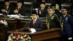 លោក​Joko Widodo ប្រធានាធិនតី​ឥណ្ឌូនេស៊ី​ថ្លែងសុន្ទរកថា​ចូល​កាន់​តំណែង​