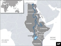 The Nile River runs through many countries