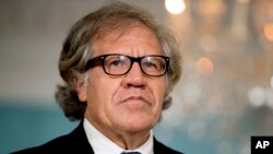 Le secrétaire général de l'Organisation des États américains, Luis Almagro, au Département d'État, le 13 octobre 2017, à Washington.