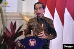 Presiden Joko Widodo membuka Rakornas Inflasi Tahun 2022, di Istana Negara, Jakarta, Kamis (18/08/2022). (Twitter/setkabgoid)