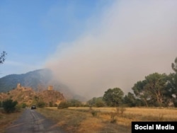 ძლიერი ხანძრის შემდეგ, სამცხეში წარმოქმნილი დაკვამლიანება