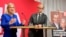 Sweden's Prime Minister and Social Democrats Party leader Magdalena Andersson and Finance Minister Mikael Damberg present the party's election manifesto at a press conference in Stockholm, Aug. 25, 2022. 