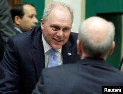 FILE - House Majority Whip Steve Scalise (R-LA) is seen on Capitol Hill in Washington, March 8, 2017.