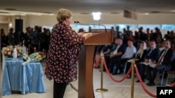 Outgoing United Nations High Commissioner for Human Rights Michelle Bachelet delivers a speech during the commemoration of the UN World Humanitarian Day at the United Nations offices in Geneva on August 19, 2022. 