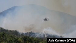 Azərbaycanın şimal rayonlarında yanğınlar.