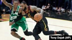 LeBron James lors du match ontre Boston, le 21 mai 2018.