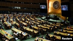 1일 미국 뉴욕 유엔본부에서 우크라이나 사태에 관한 긴급 특별총회가 진행되고 있다.