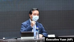 Lo Ping-cheng, Minister without portfolio and spokesperson for the Executive Yuan speaks in Taipei, Taiwan on Monday, July 12, 2021.