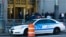 An NYPD car is seen outside Manhattan's federal court where Nazih al-Ragye, known by the alias Abu Anas al-Liby, is expected for arraignment in New York, Oct. 15, 2013. 
