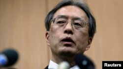 이하라 준이치 일본 외무성 아시아 대양주 국장이 1일 베이징에서 북한 측과의 협의를 마친 후 기자회견을 가졌다.