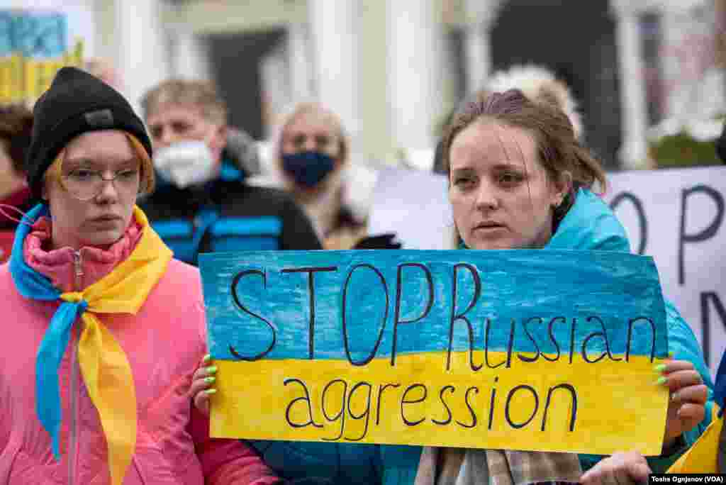 Rally in Skopje, North Macedonia. Support for Ukraine