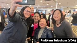 US Senator Tammy Duckworth meets Democrats and her supporters in Chicago, Illinois on Nov 8, 2022