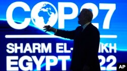 Former U.S. Vice President Al Gore speaks during a session at the COP27 U.N. Climate Summit, in Sharm el-Sheikh, Egypt, Nov. 9, 2022.