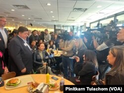 US Senator Tammy Duckworth meets Democrats and her supporters in Chicago, Illinois on Nov 8, 2022