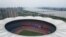 This aerial photo taken on April 1, 2022, shows the Hangzhou Olympic Sports Centre Stadium, main stadium of the 19th Asian Games, in Hangzhou in China's eastern Zhejiang province.