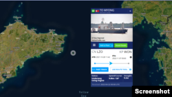 선박의 실시간 위치정보를 보여주는 ‘마린트래픽(MarineTraffic)’에 따르면 북한 선박 ‘도명’호는 22일 중국 스다오 항 동쪽 약 50km 떨어진 지점에서 북상하는 모습을 잠깐 드러냈다.