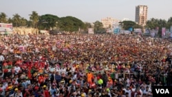 Activists and supporters of the opposition BNP at a political rally of the party in Rajshahi, Bangladesh, Dec. 3, 2022. (KM Najmul Haque/VOA) 