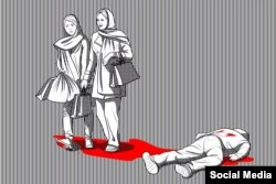 «روی خون راه رفتی»؛ هنر اعتراضی، اثر هنرمند ناشناس «قلمفرسا»