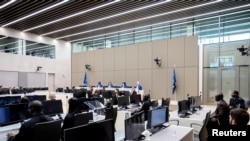 The International Criminal Court in The Hague, Netherlands, as it considers the case of Dominic Ongwen, Dec. 15, 2022.