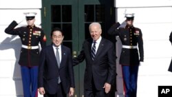 조 바이든 미국 대통령과 기시다 후미오 일본 총리가 13일 워싱턴 백악관에서 회담했다.