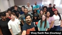 Vinay Kanth Rao with his MAT 114 Calculus students at the University of Southern Mississippi (Photo courtesy of Vinay Kanth Rao)