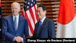 조 바이든 미국 대통령과 기시다 후미오 일본 총리가 지난해 5월 도쿄에서 회담했다.