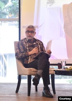 Direktur Jenderal Asia Pasifik dan Afrika Kementerian Luar Negeri Abdul Kadir Jailani saat memberikan keterangan pers di Jakarta hari Jumat (2/12). Courtesy : Kemlu RI