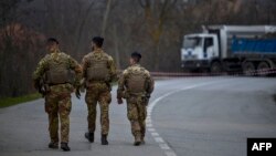 Blokada puta u blizini sela Rudare, decembar 2022.