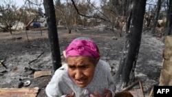 une femme algérienne âgée réagit devant sa maison, détruite dans un incendie de forêt dans la ville d'el-Kala. - Le 24 novembre 2022, un tribunal algérien a condamné à mort 49 personnes pour le lynchage d'un homme