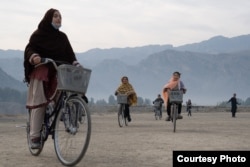 The moment when the women "experienced the joy, freedom and fun" of cycling was beautiful, says camp organizer Jamaima Afridi. (Samar Khan)