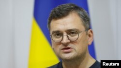 드미트로 쿨레바 우크라이나 외무부 장관이 기자회견을 하고 있다. (자료사진)