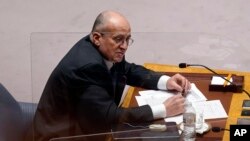 波兰外长、欧洲安全与合作组织轮值主席拉乌对联合国安理会发表讲话。(2022年3月14日)