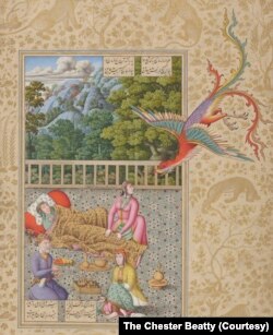 به دنیا آمدن رستم، اثر محمد زمان، از پایان سده هفدهم میلادی