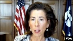 美国商务部长雷蒙多3月21日主持跨党派视频会议 （商务部会议视频截图）