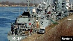 ნატოს ხომალდი რიგაში, ლატვია. 16 მარტი, 2022 წ.