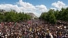 Thousands of people demonstrate against police brutality and racism in Paris, France, June 13, 2020, prior to a march organized by supporters of Adama Traore, who died in police custody in 2016 in circumstances that remain unclear.