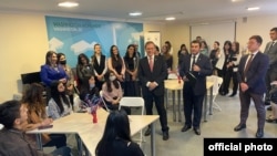 The U.S. Embassy celebrates the opening of the Lankaran American Corner