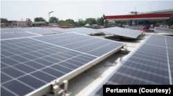 Pertamina menargetkan penyediaan PLTS Atap di SPBU di 1.500 titik pada 2022. (Foto: Pertamina)