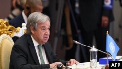 លោក Antonio Guterres អគ្គលេខាធិការអង្គការសហប្រជាជាតិ ថ្លែងក្នុងកិច្ចប្រជុំកំពូលអាស៊ាន-អង្គការសហប្រជាជាតិ នៅរាជធានីភ្នំពេញ ថ្ងៃទី ១១ ខែវិច្ឆិកា ឆ្នាំ ២០២២។